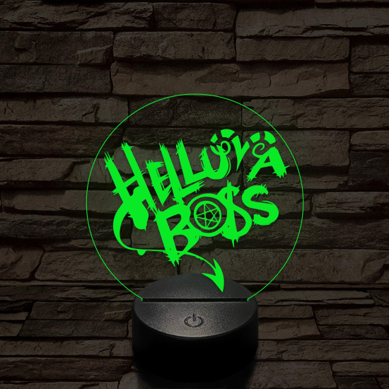 Helluva Boss logó 7 színű 3D led lámpa