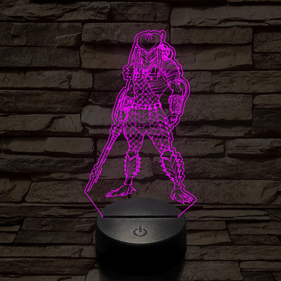 Predator 7 színű  3D led lámpa
