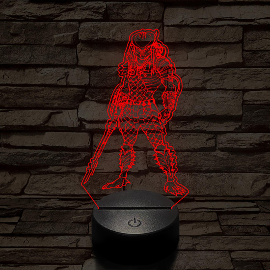 Predator 7 színű  3D led lámpa