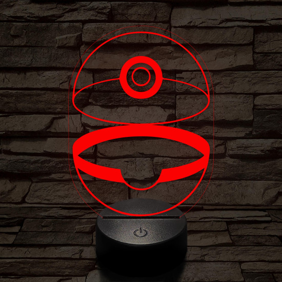 Kinyílt Pokémon labda 7 színű 3D led lámpa