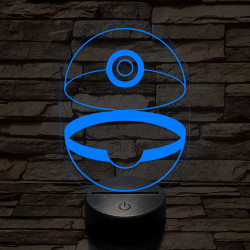 Kinyílt Pokémon labda 7 színű 3D led lámpa