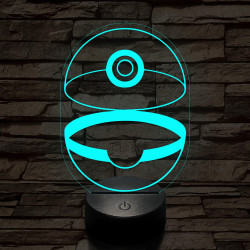 Kinyílt Pokémon labda 7 színű 3D led lámpa