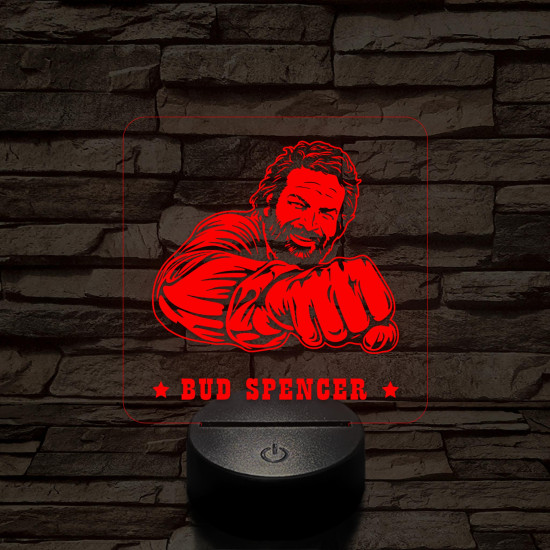Bud Spencer 7 színű  3D led lámpa