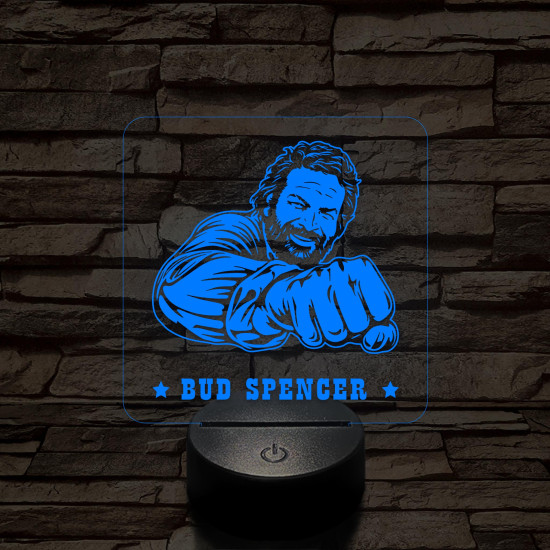 Bud Spencer 7 színű  3D led lámpa