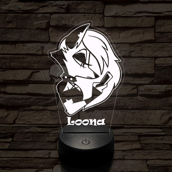Helluva Boss Loona 7 színű 3D led lámpa