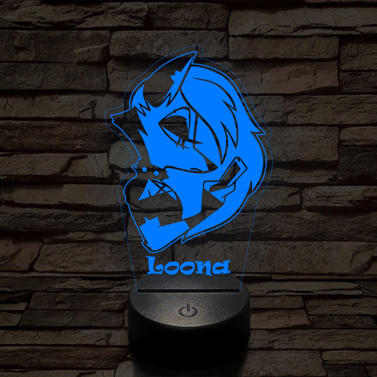 Helluva Boss Loona 7 színű 3D led lámpa