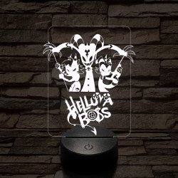 Helluva Boss csapat logó 7 színű 3D led lámpa