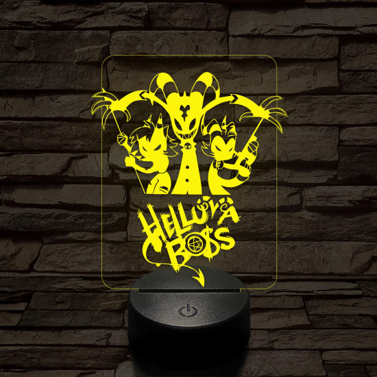 Helluva Boss csapat logó 7 színű 3D led lámpa