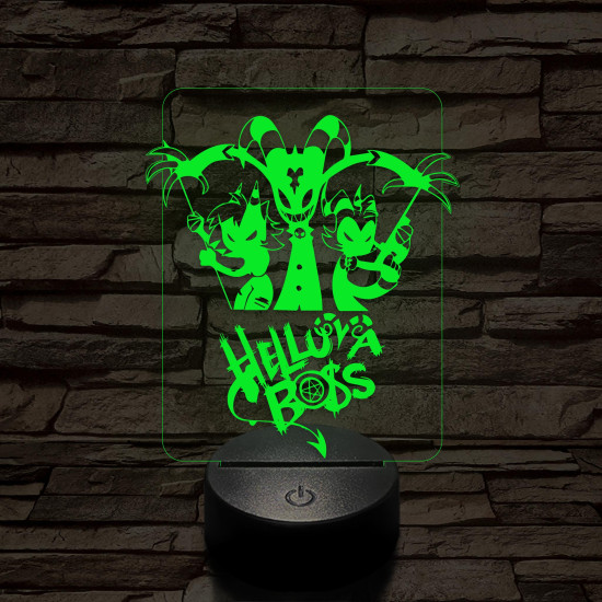 Helluva Boss csapat logó 7 színű 3D led lámpa