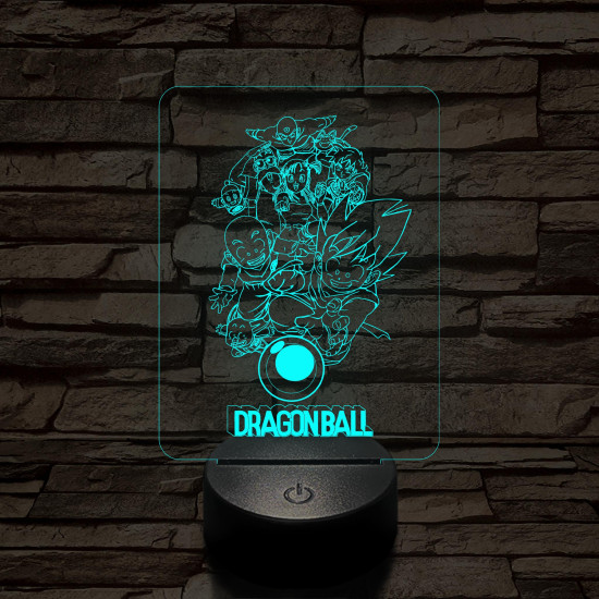 Dragon Ball csapat 7 színű 3D led lámpa