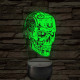 Terminátor T-800 koponya 7 színű  3D led lámpa