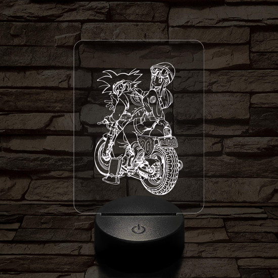 Songoku motoron 7 színű 3D led lámpa