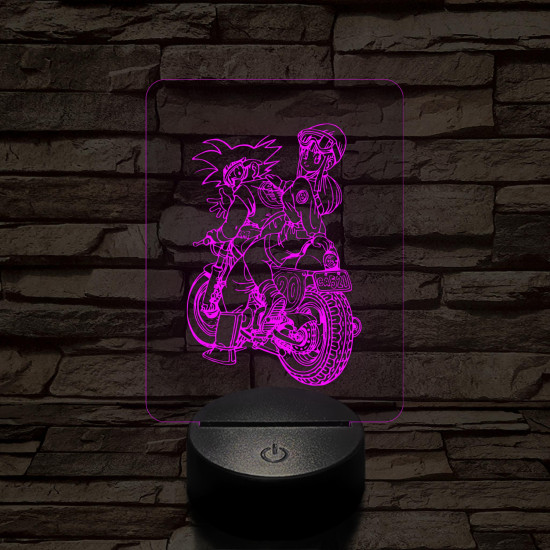 Songoku motoron 7 színű 3D led lámpa