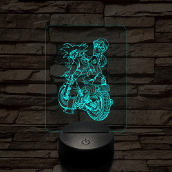 Songoku motoron 7 színű 3D led lámpa