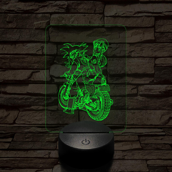 Songoku motoron 7 színű 3D led lámpa