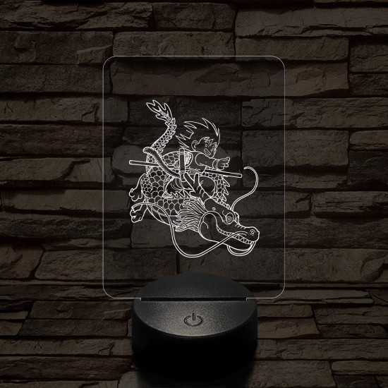 Songoku Shenron hátán 7 színű 3D led lámpa