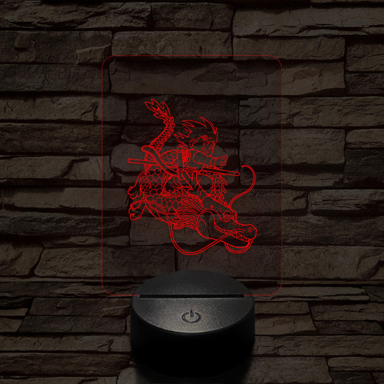 Songoku Shenron hátán 7 színű 3D led lámpa