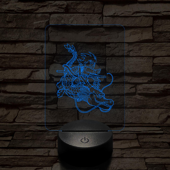 Songoku Shenron hátán 7 színű 3D led lámpa