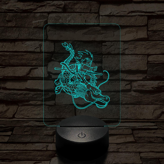 Songoku Shenron hátán 7 színű 3D led lámpa