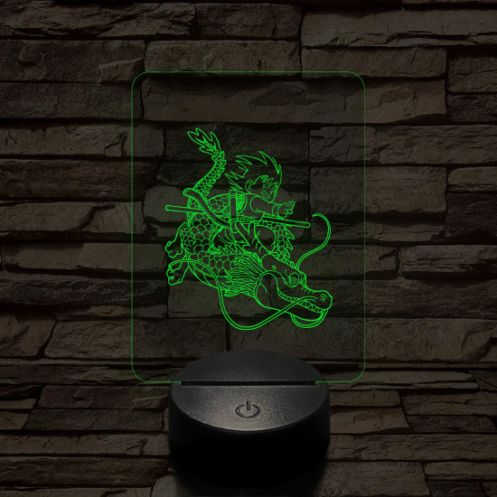Songoku Shenron hátán 7 színű 3D led lámpa