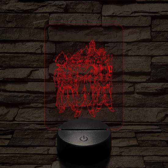 Dragon Ball Z harcosok 7 színű 3D led lámpa