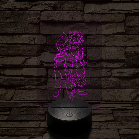 Songoku és Vegita 7 színű 3D led lámpa