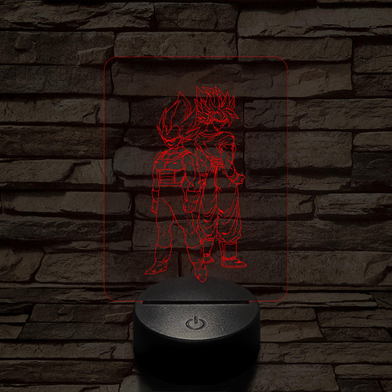 Songoku és Vegita 7 színű 3D led lámpa