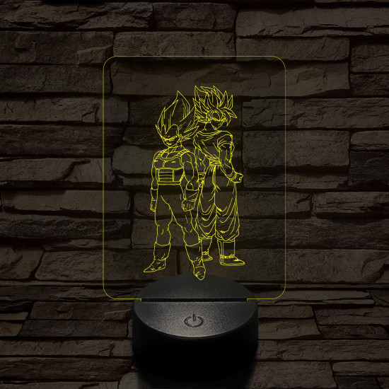 Songoku és Vegita 7 színű 3D led lámpa