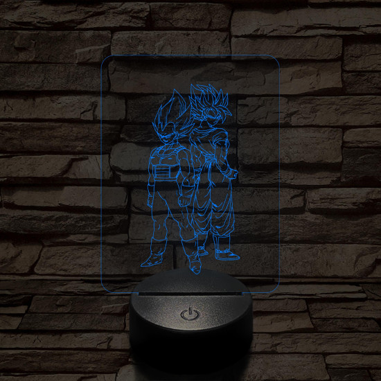 Songoku és Vegita 7 színű 3D led lámpa