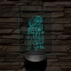 Songoku és Vegita 7 színű 3D led lámpa