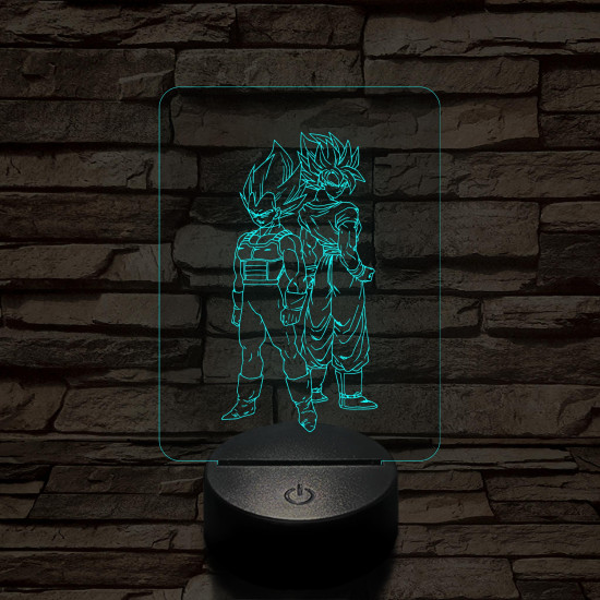 Songoku és Vegita 7 színű 3D led lámpa