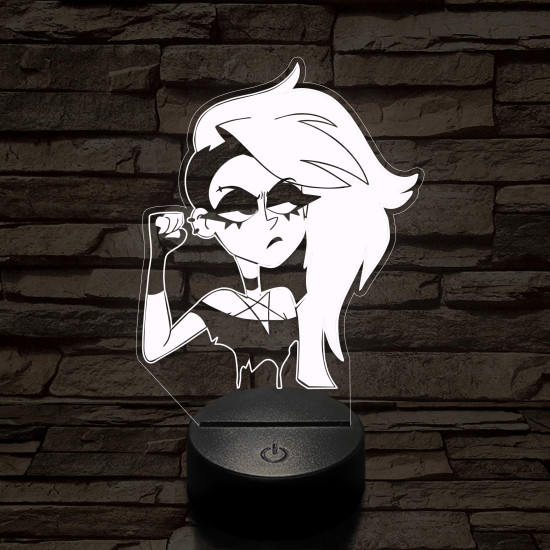 Helluva Boss  Loona emberi formában 7 színű 3D led lámpa