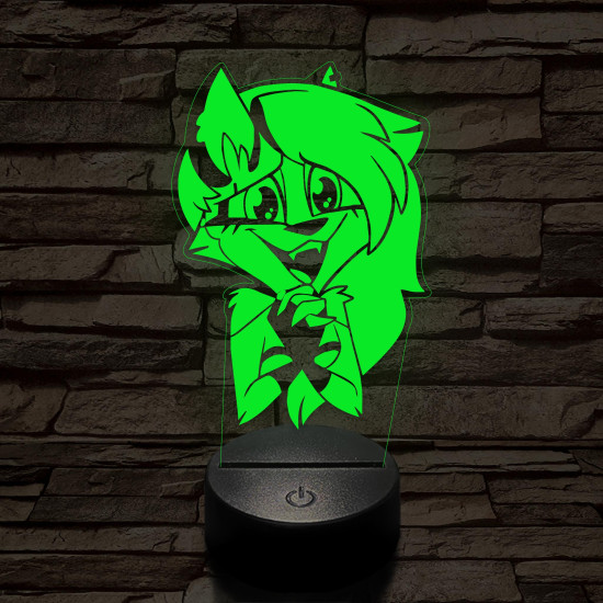 Helluva Boss Loona cuki 7 színű 3D led lámpa