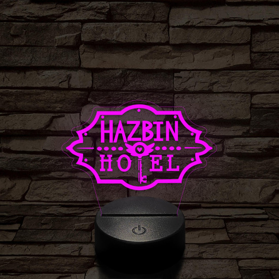 Hazbin Hotel logó 7 színű 3D led lámpa