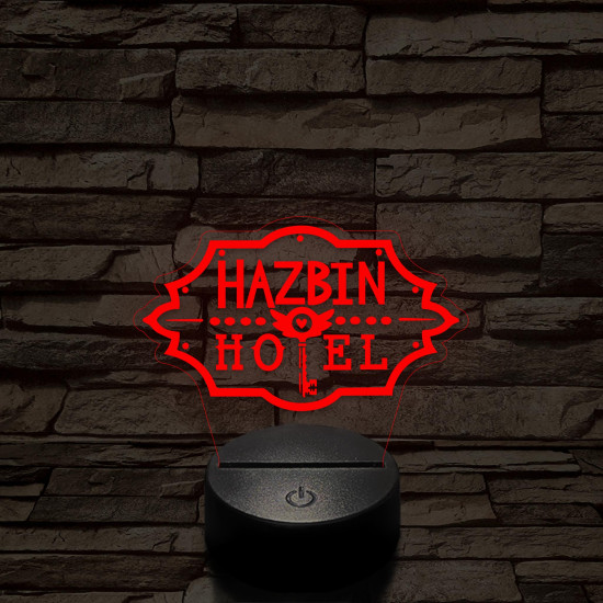Hazbin Hotel logó 7 színű 3D led lámpa
