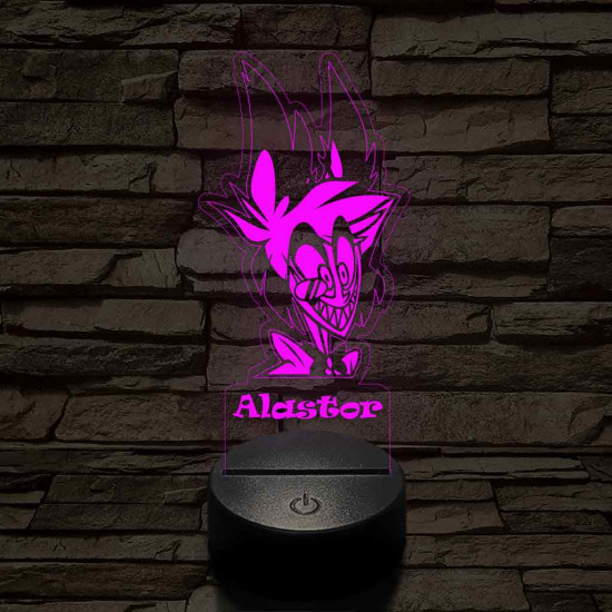 Hazbin Hotel Alastor 7 színű 3D led lámpa
