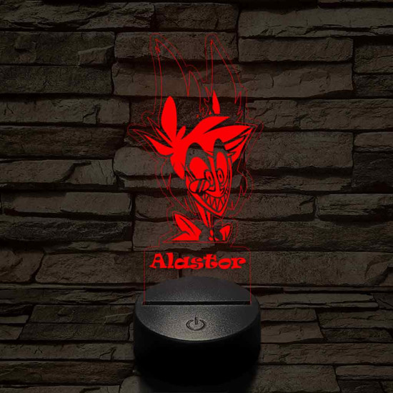 Hazbin Hotel Alastor 7 színű 3D led lámpa