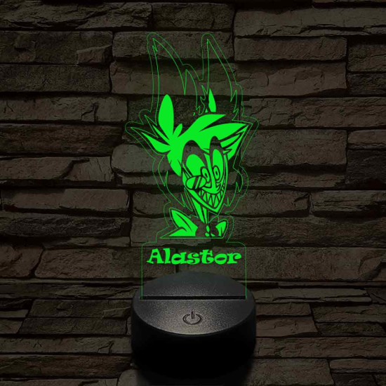 Hazbin Hotel Alastor 7 színű 3D led lámpa