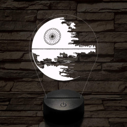 Csillag űrállomás II. 7 színű 3D led lámpa