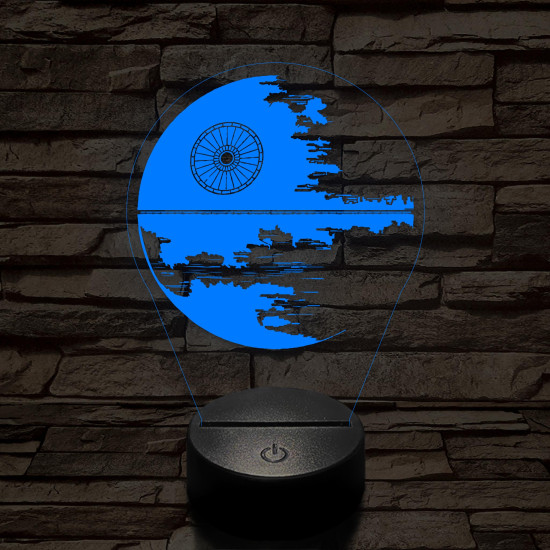 Csillag űrállomás II. 7 színű 3D led lámpa