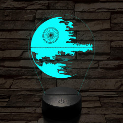 Csillag űrállomás II. 7 színű 3D led lámpa