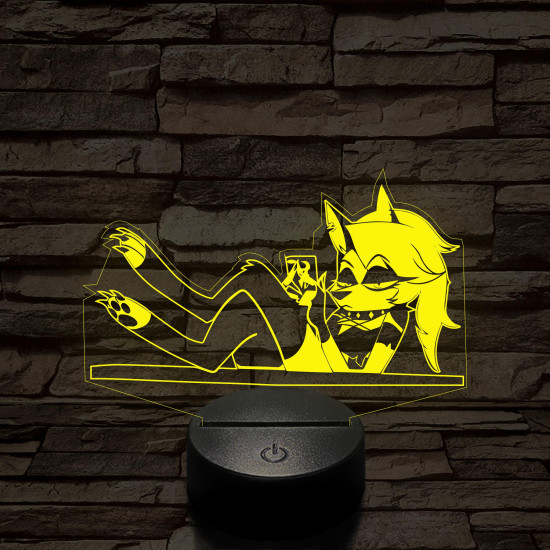 Helluva Boss  Loona az irodában  7 színű 3D led lámpa