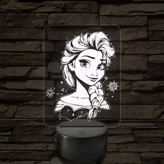 Elza Jégvarázs 7 színű 3D led lámpa