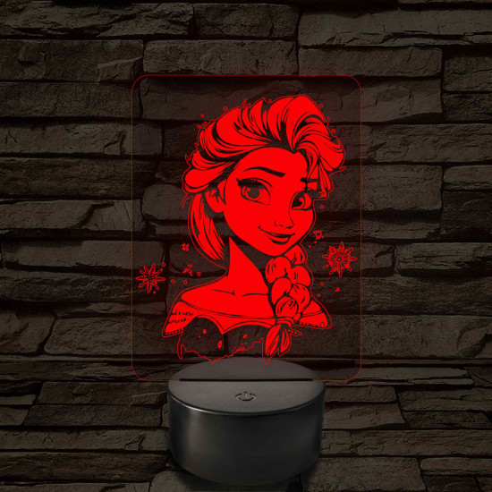 Elza Jégvarázs 7 színű 3D led lámpa