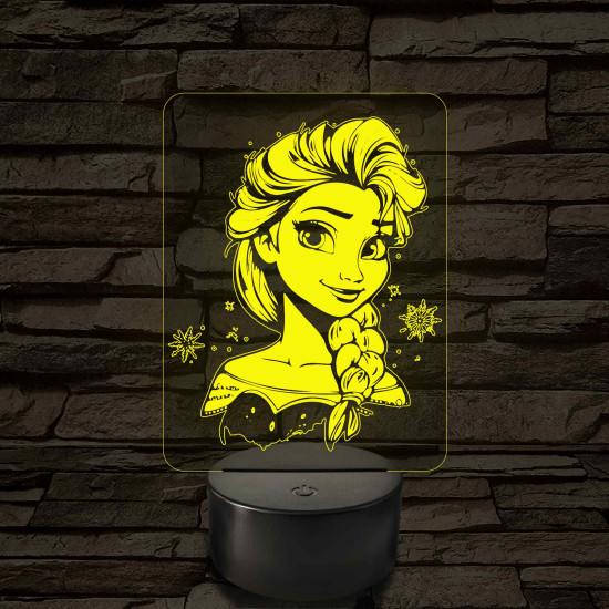 Elza Jégvarázs 7 színű 3D led lámpa