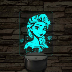 Elza Jégvarázs 7 színű 3D led lámpa