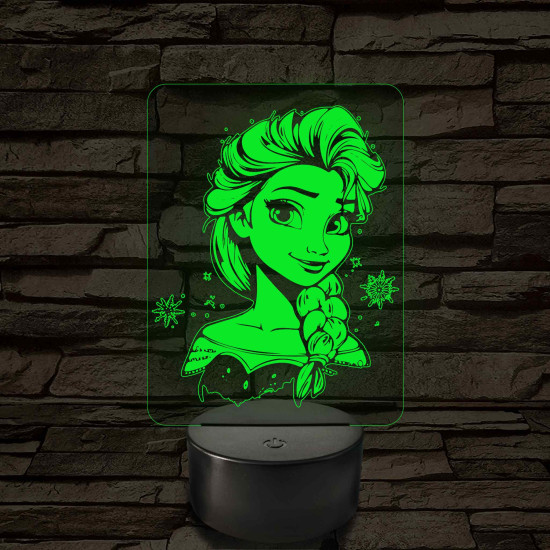 Elza Jégvarázs 7 színű 3D led lámpa