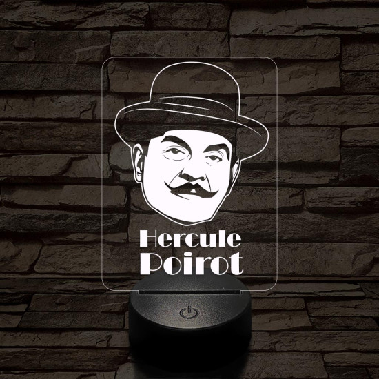 Poirot 7 színű  3D led lámpa