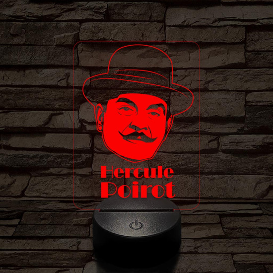 Poirot 7 színű  3D led lámpa
