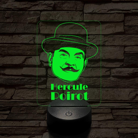 Poirot 7 színű  3D led lámpa